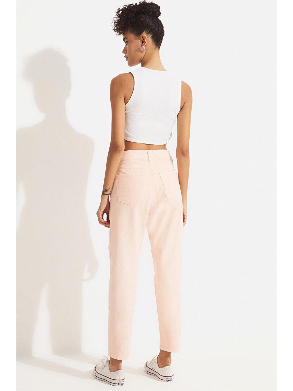 Pembe Mom Fit Jean Pantolon-3