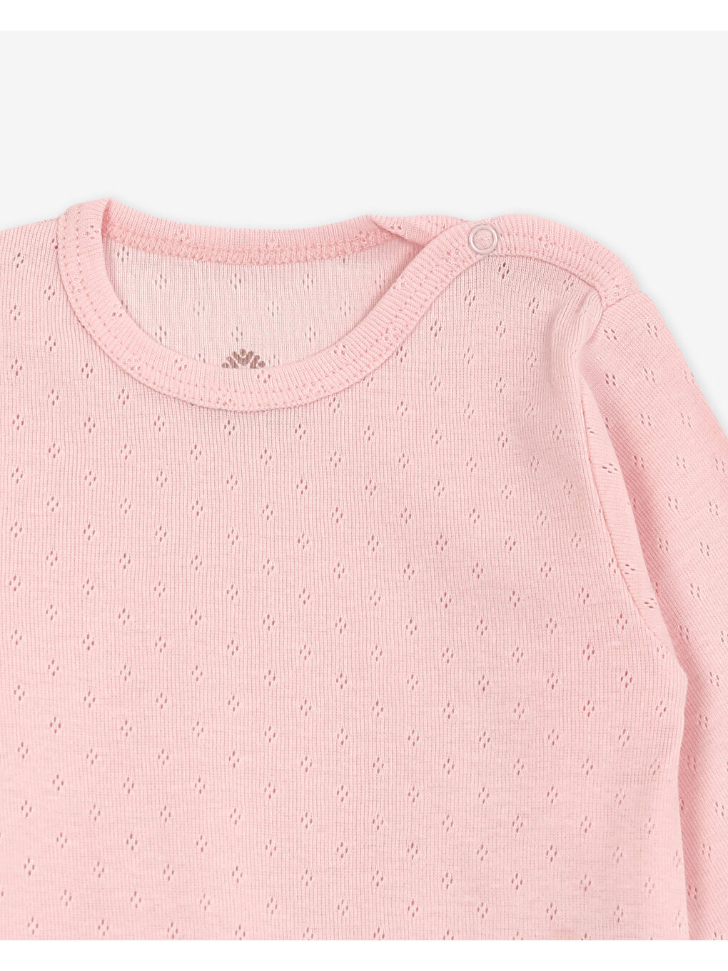 Ekru Bisiklet Yaka Pamuklu Uzun Kollu Kız Bebek Jakarlı Çıtçıtlı Body 3'lü-5