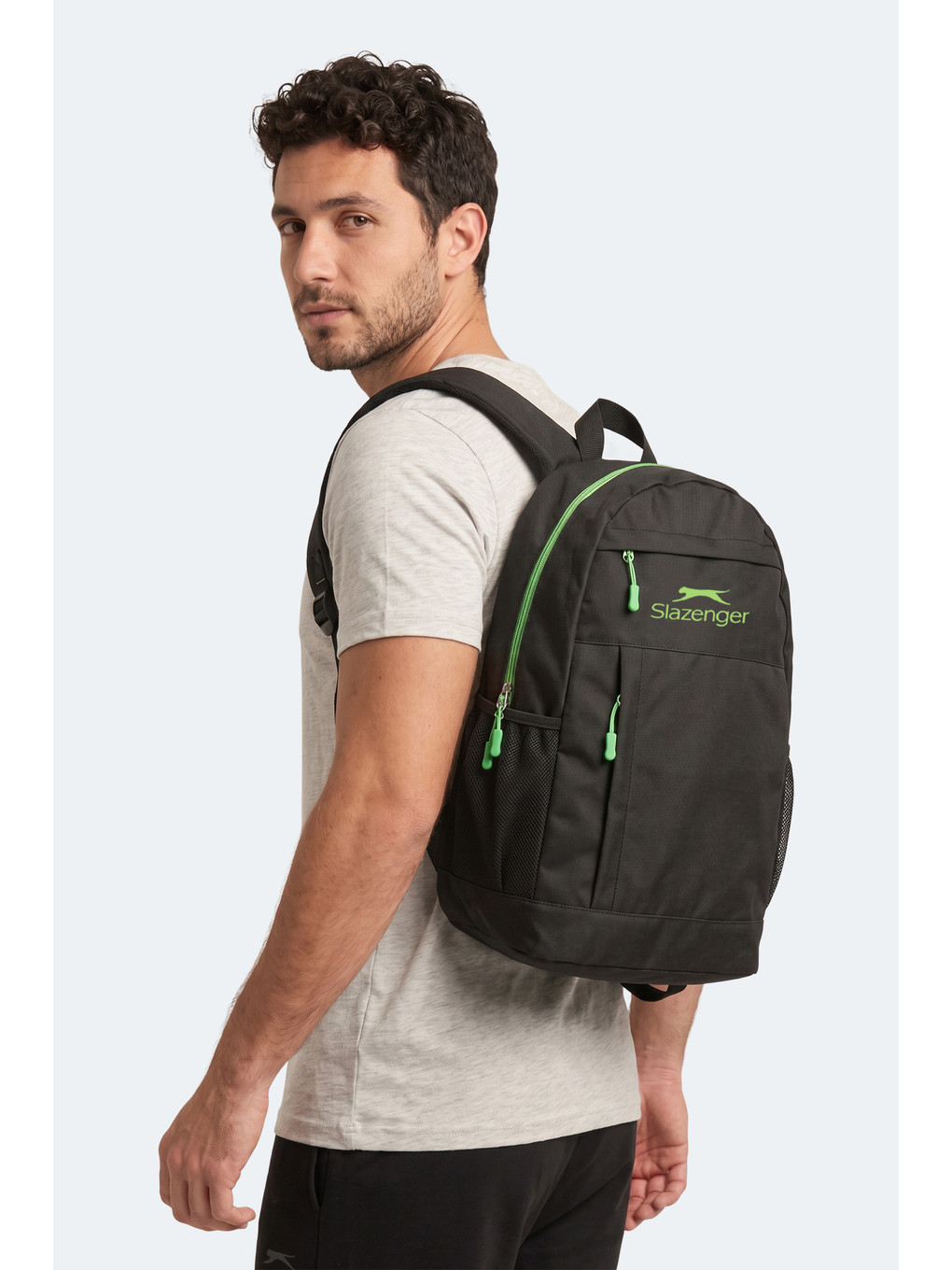 Favento Unisex Siyah / Yeşil Omuz Çantası-1