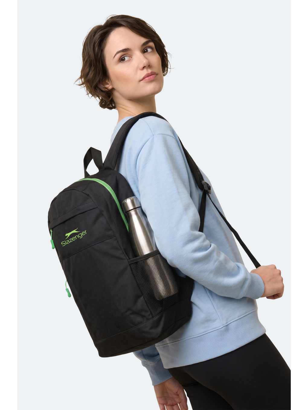 Favento Unisex Siyah / Yeşil Omuz Çantası-2