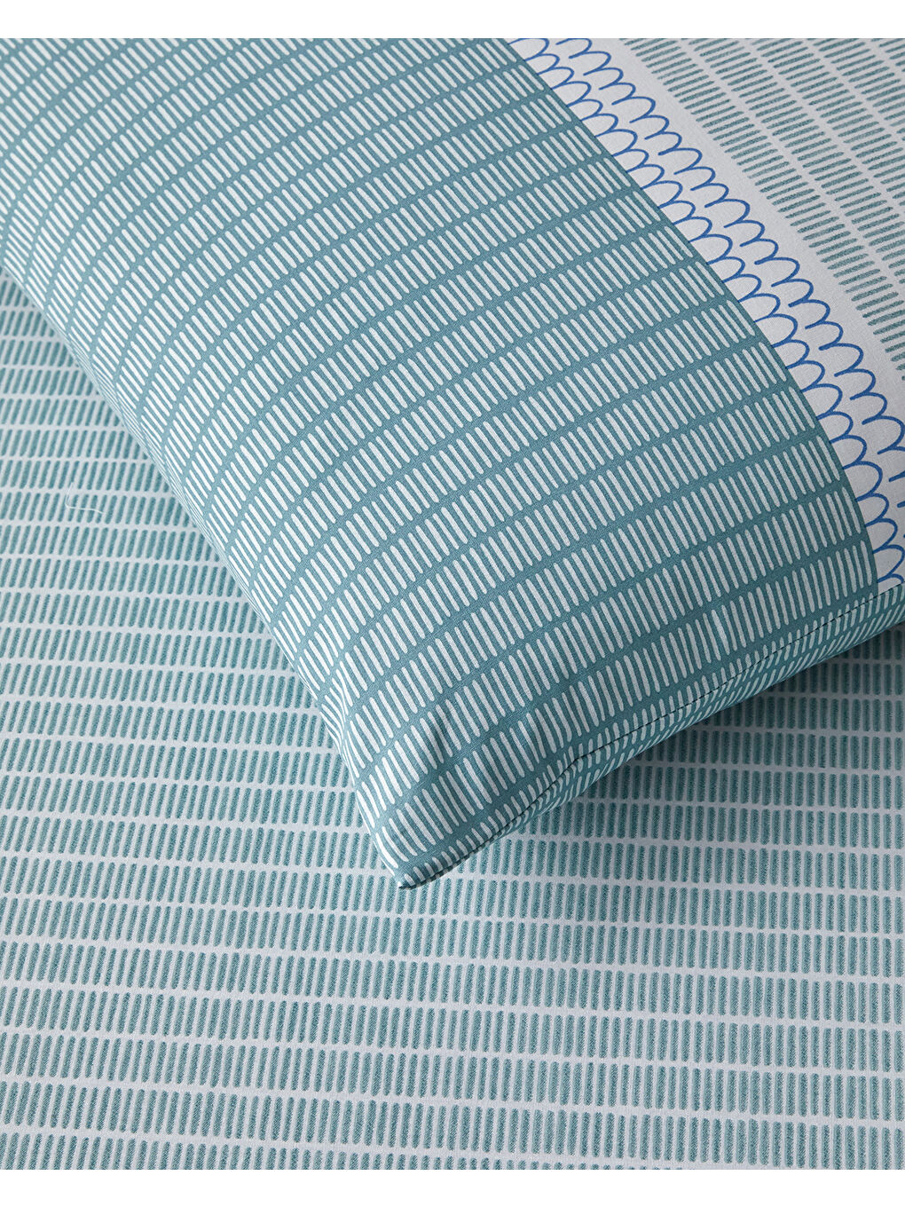 Linear Harmony Pamuklu Çift Kişilik Nevresim Seti 200x220 cm Yeşil-3