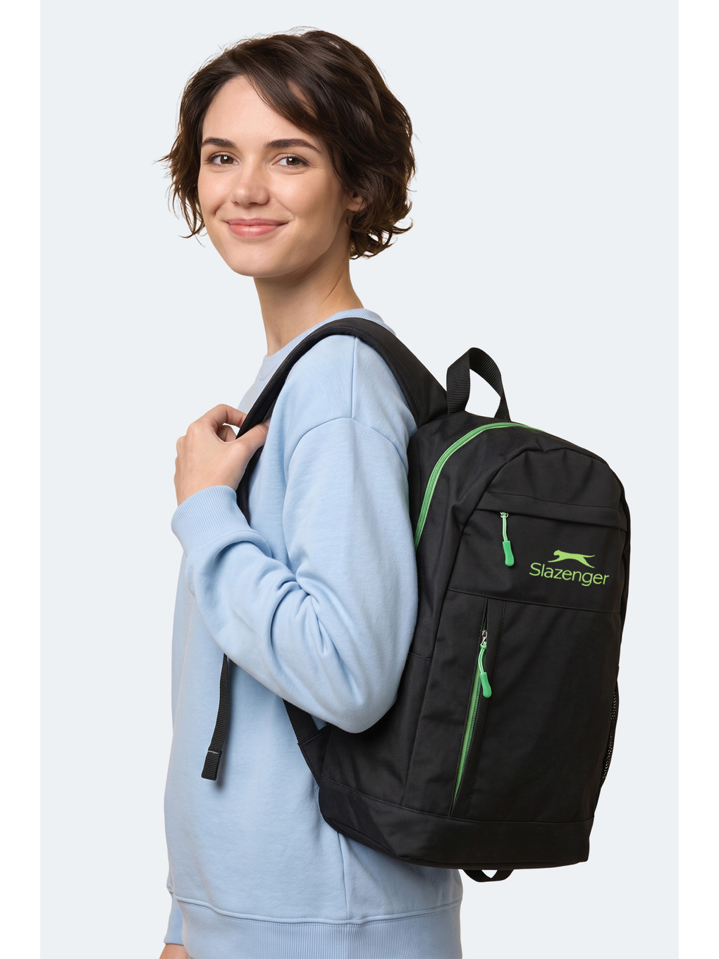 Favento Unisex Siyah / Yeşil Omuz Çantası-5