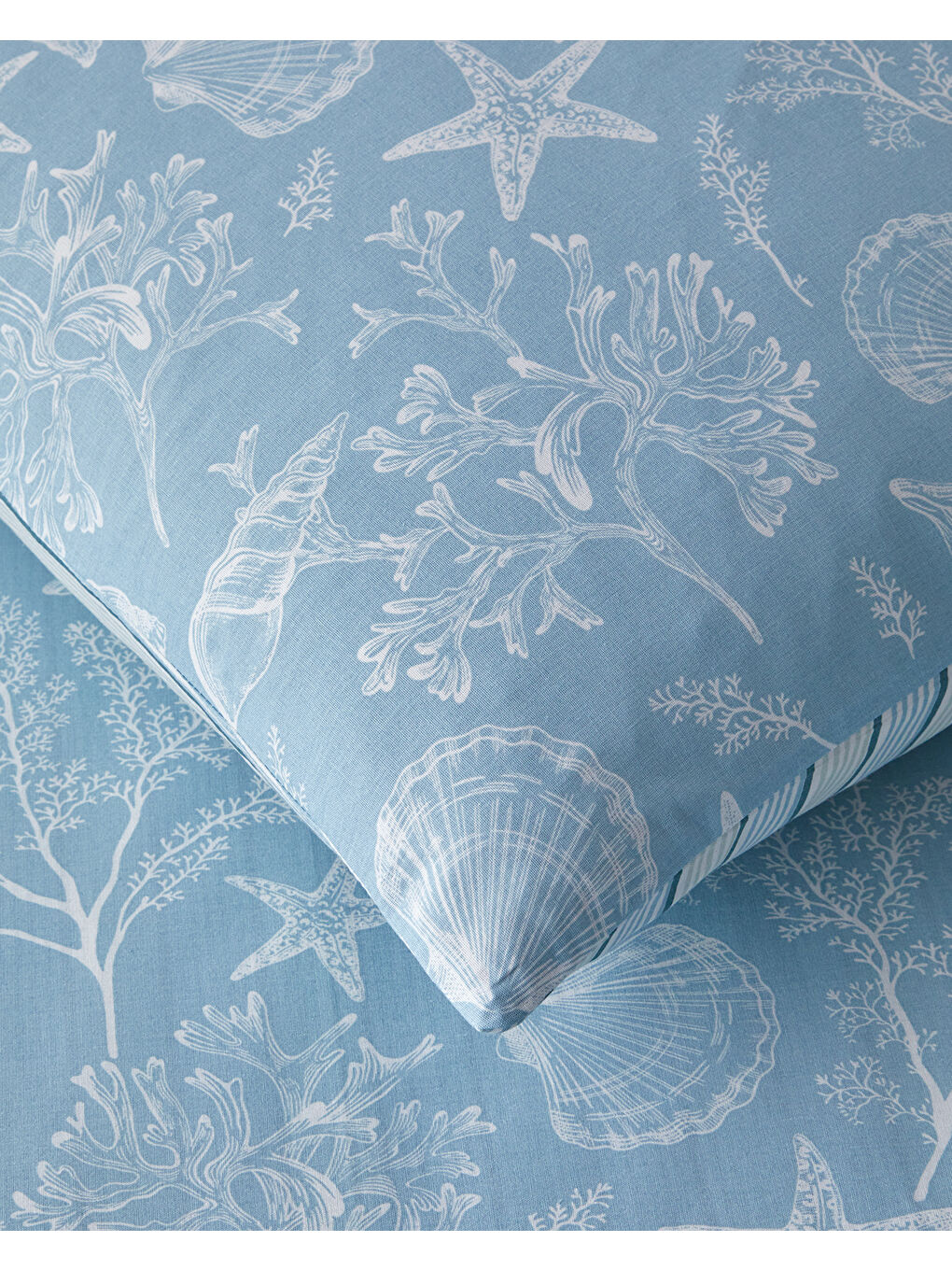 Ocean Flora Pamuklu Çift Kişilik Nevresim Seti 200x220 cm Mavi-3