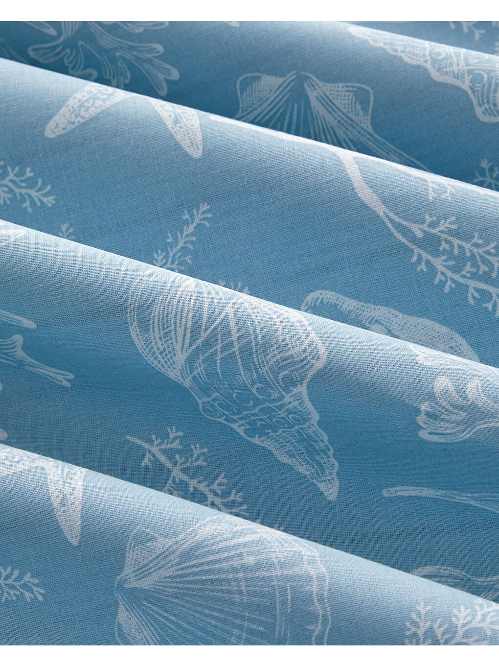 Ocean Flora Pamuklu Çift Kişilik Nevresim Seti 200x220 cm Mavi-4