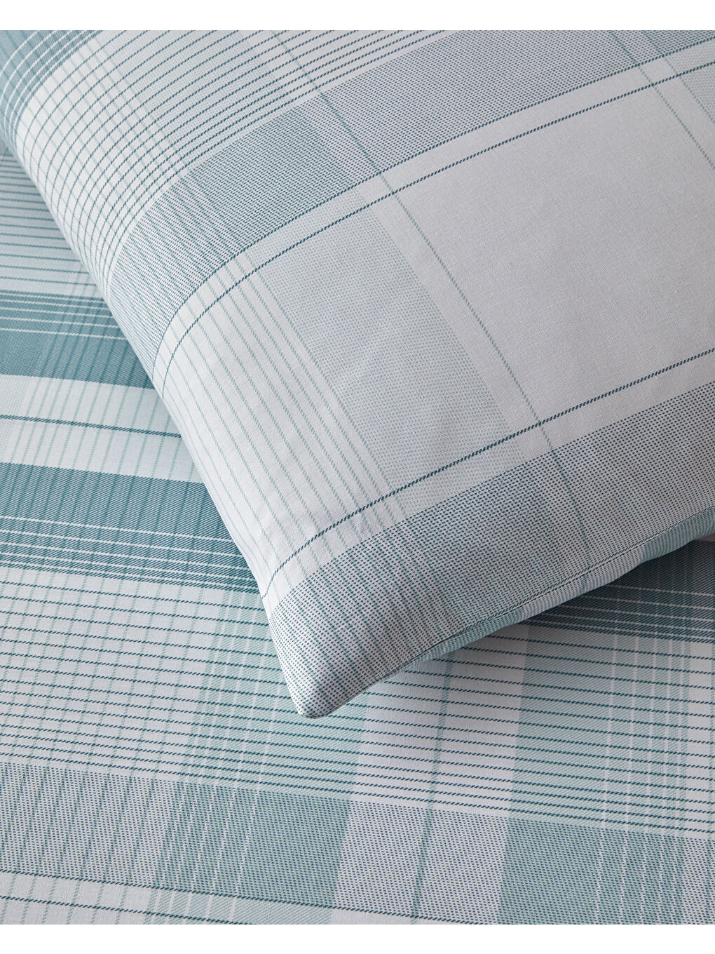 Modern Check Pamuklu Çift Kişilik Nevresim Seti 200x220 cm Yeşil-2