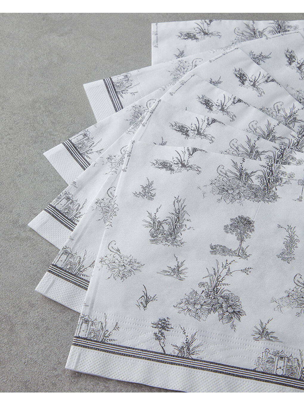 Thaliana Kağıt 20'li Kağıt Peçete 33x33 cm Siyah - Beyaz-1