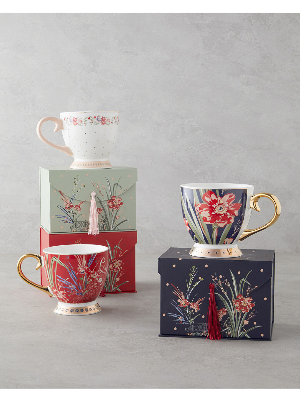 Edenic New Bone China Kupa 460 ml Kırmızı-4