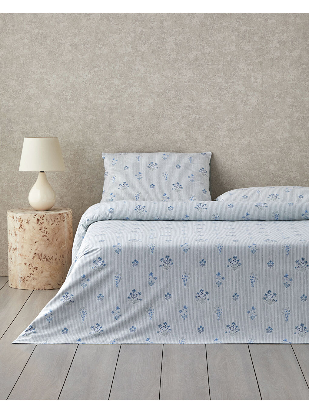 Seaside Blossom Pamuklu Çift Kişilik Nevresim Seti 200x220 cm Yeşil