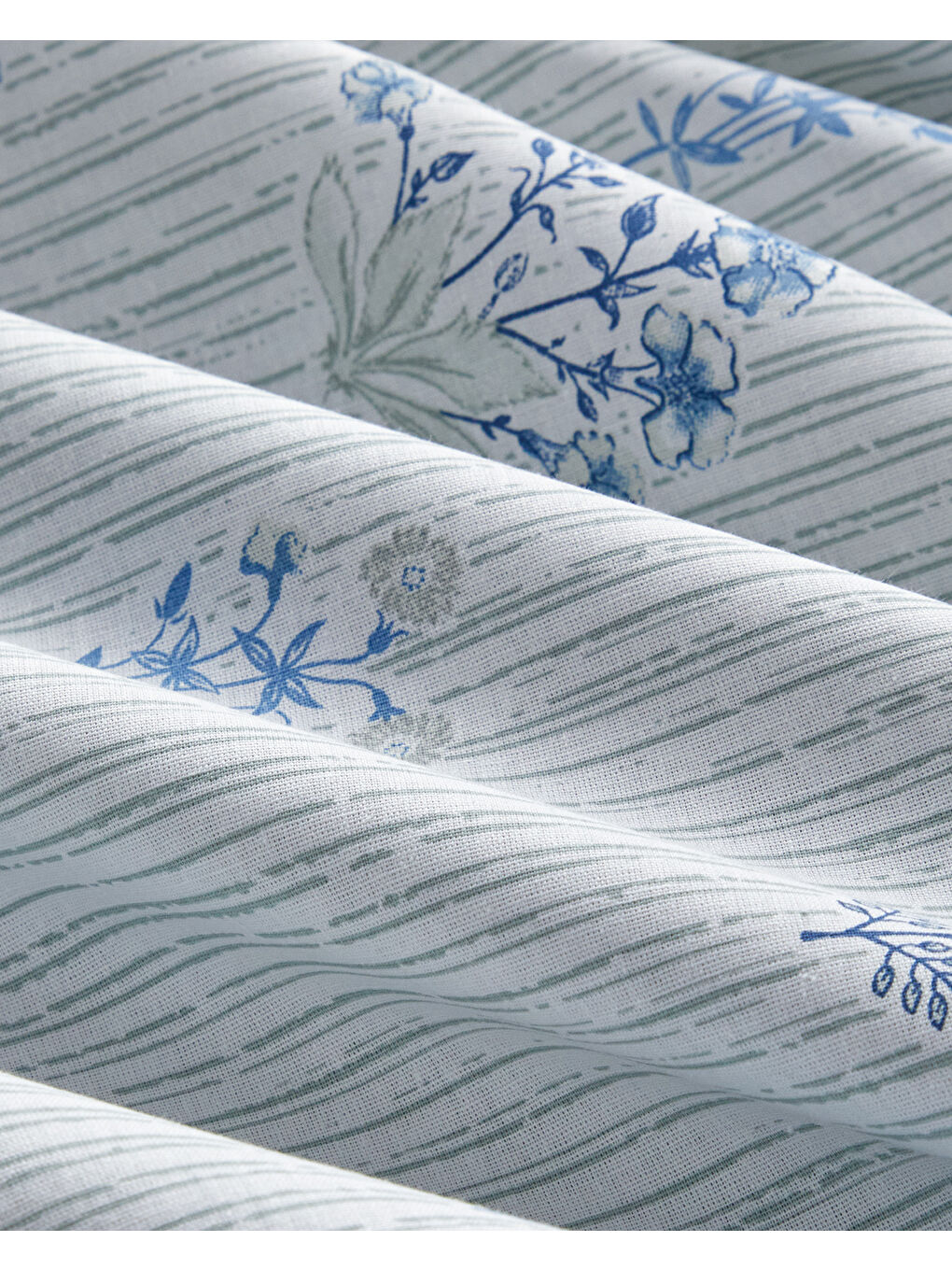 Seaside Blossom Pamuklu Çift Kişilik Nevresim Seti 200x220 cm Yeşil-4