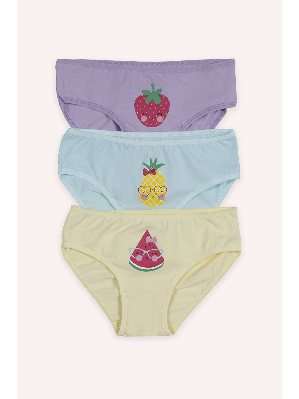 Karışık Kız Çocuk Multi Meyve Desenli 3'lü Slip - İç Giyim