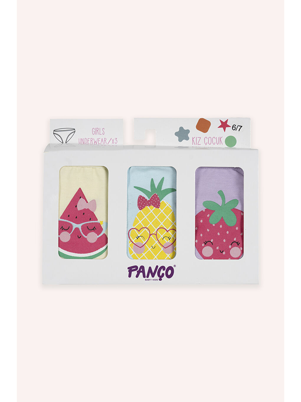 Karışık Kız Çocuk Multi Meyve Desenli 3'lü Slip - İç Giyim-1