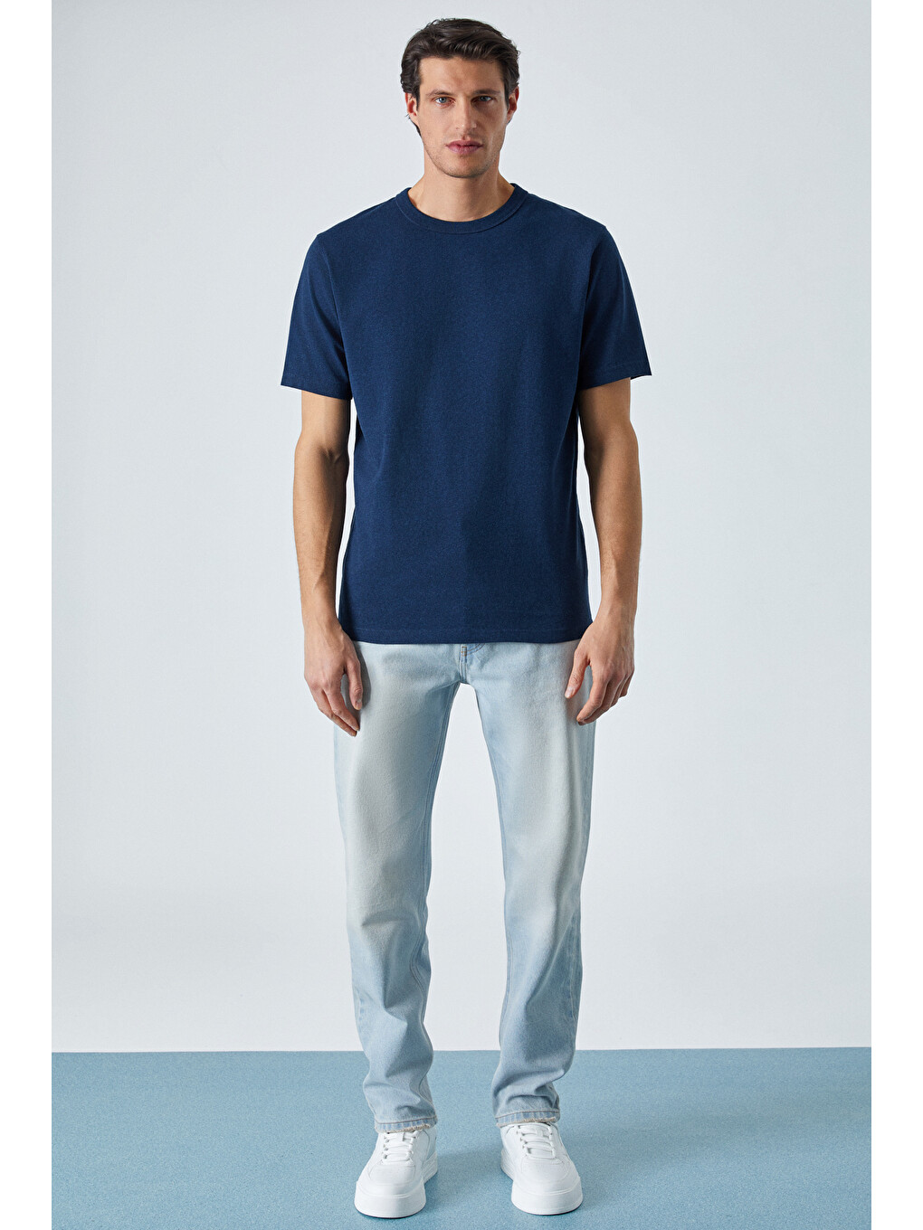 Peltz Erkek Relaxed Bisiklet Yaka Kısa Kollu Lacivert T-shirt-1