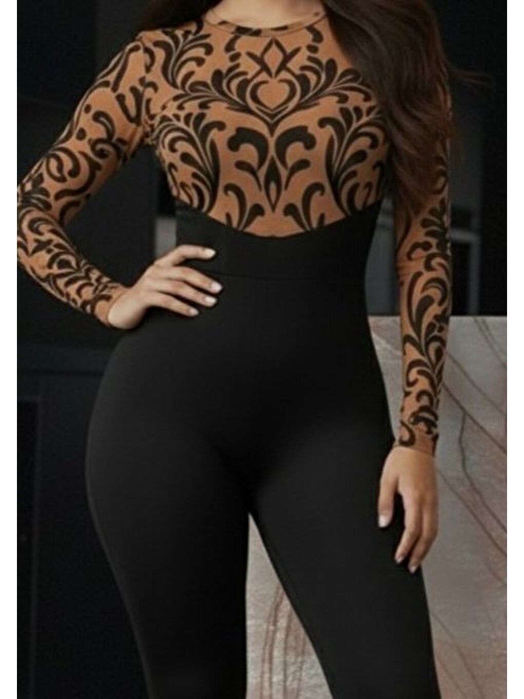 Kadın Siyah Krep Kumaş Pantolon-2