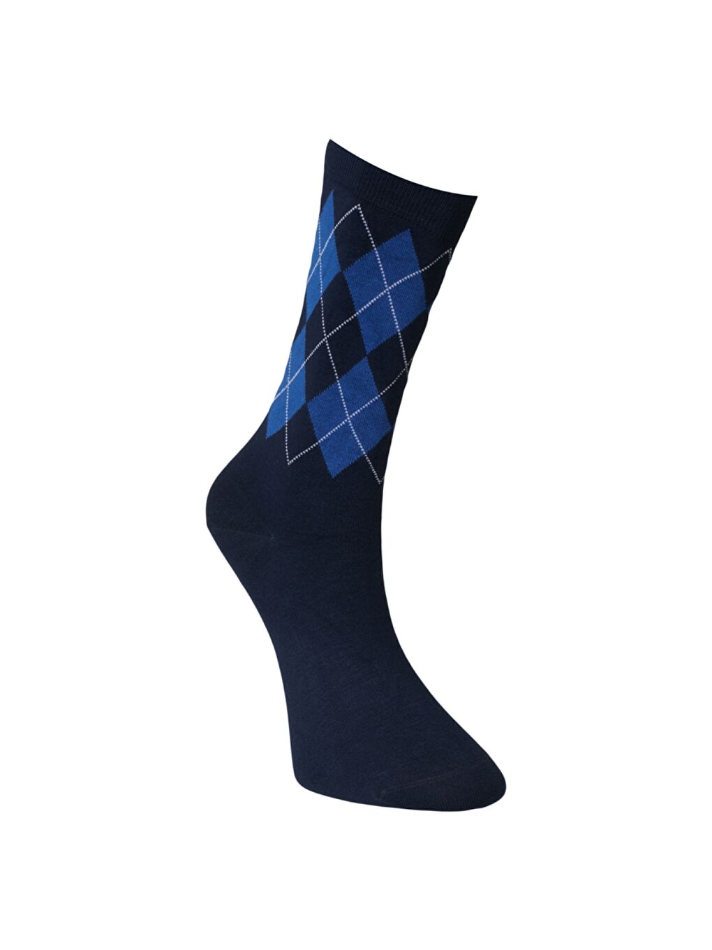 Erkek Lacivert-Mavi Desenli Lacivert-Mavi Bambu Soket Çorap