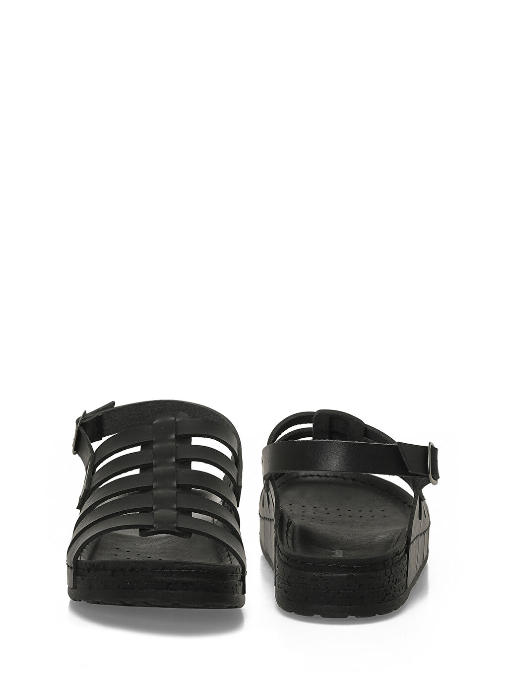 167208.Z6FX Siyah Kadın Düz Sandalet-4