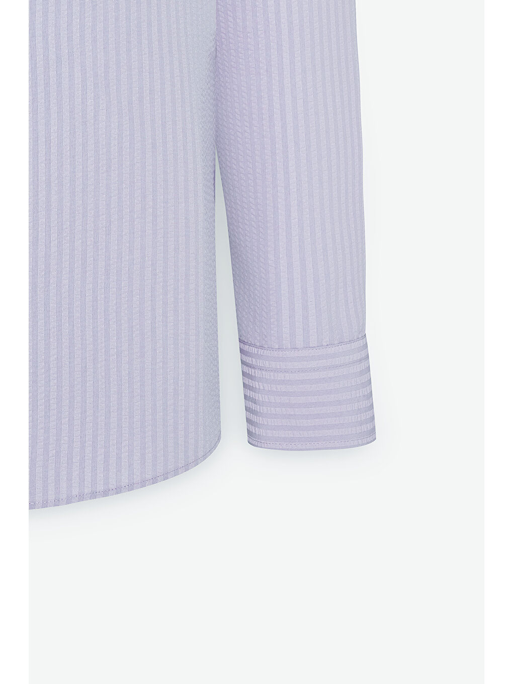Erkek Lila Slim Fit Dar Kesim Gofre Desenli Düğmeli Yaka Hafif Kumaş Gömlek-7