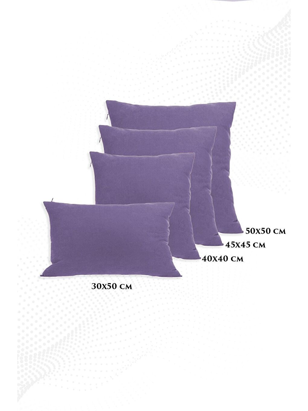 Panoroma Süet Dokulu Düz Punch (Panç) İçin Uygun Lila 45X45 Dekoratif Kırlent Kılıfı-5