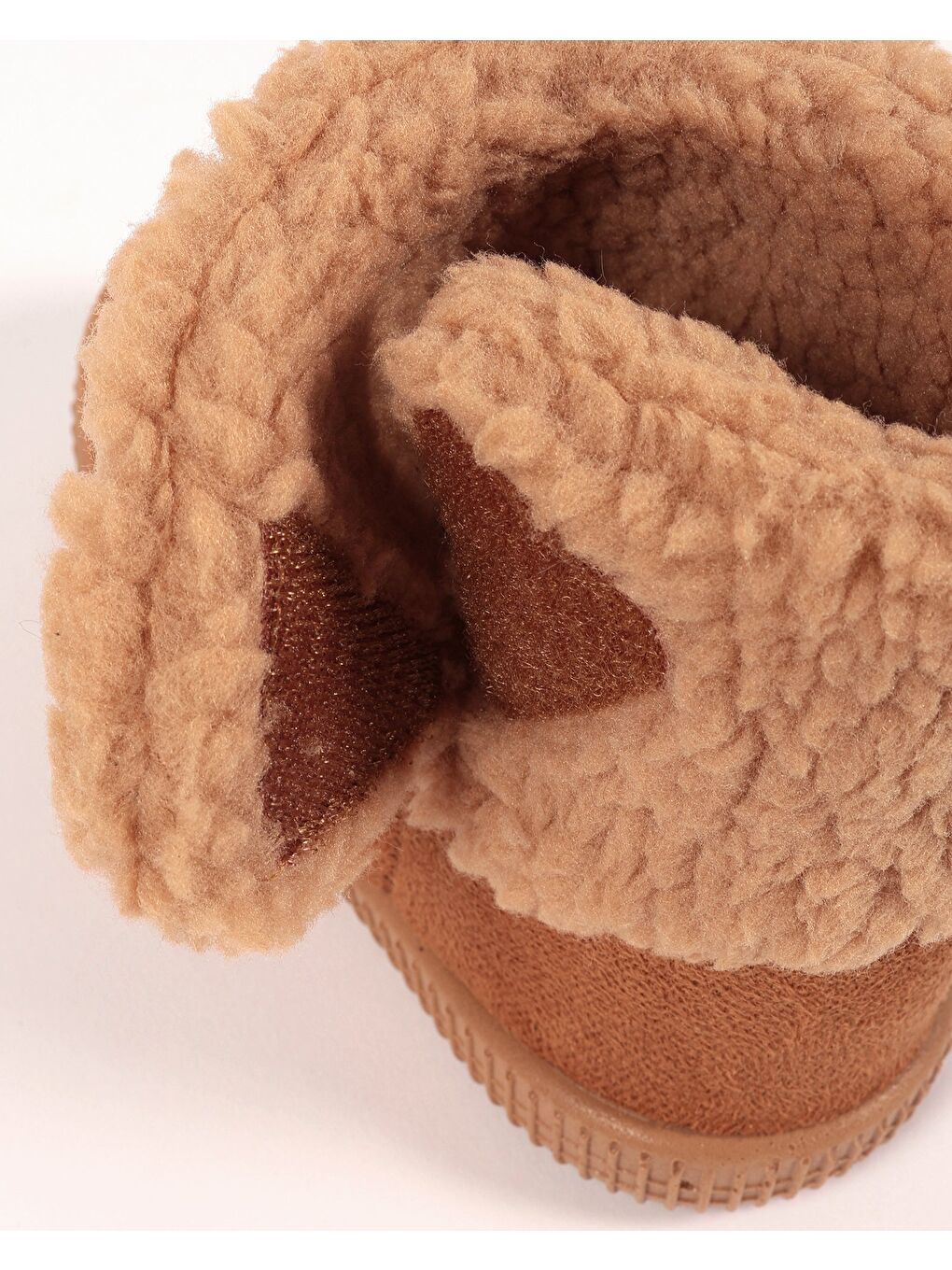 Kahverengi Çocuk Ayıcık Nakışlı Ev Ayakkabısı Panduf - Dıon-2