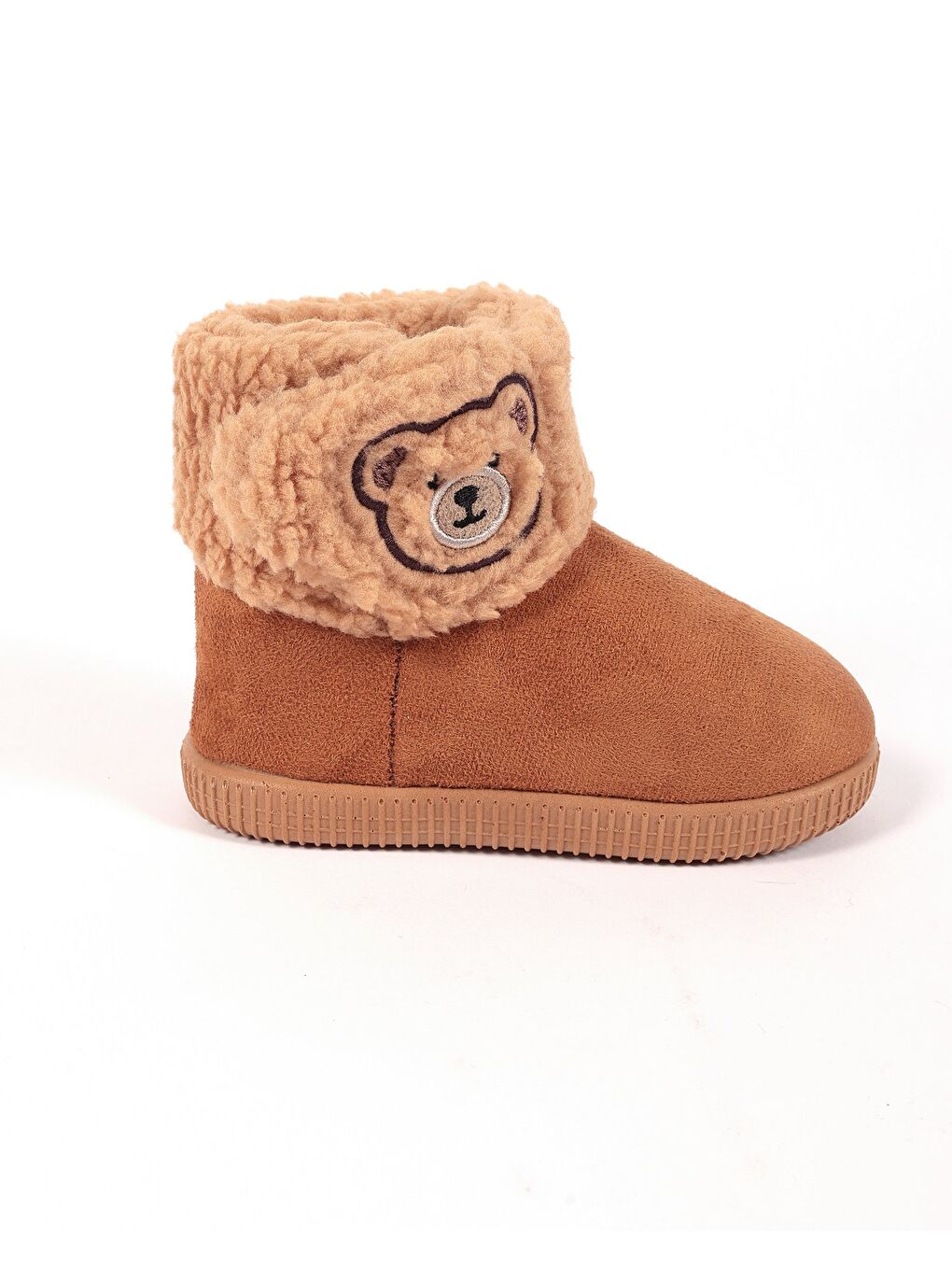 Kahverengi Çocuk Ayıcık Nakışlı Ev Ayakkabısı Panduf - Dıon-4