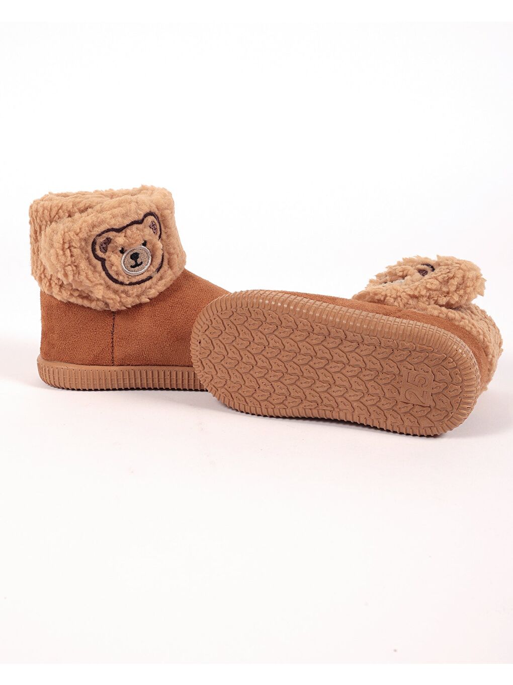 Kahverengi Çocuk Ayıcık Nakışlı Ev Ayakkabısı Panduf - Dıon-5