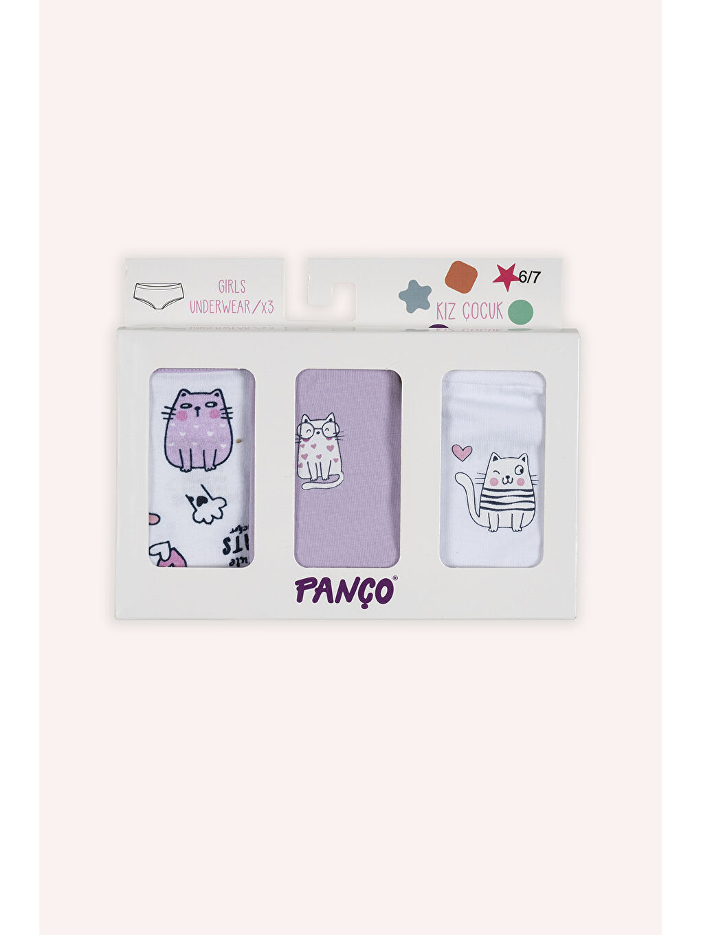 Karışık Kız Çocuk Renkli 3'lü Hipster Külot - İç Giyim-1