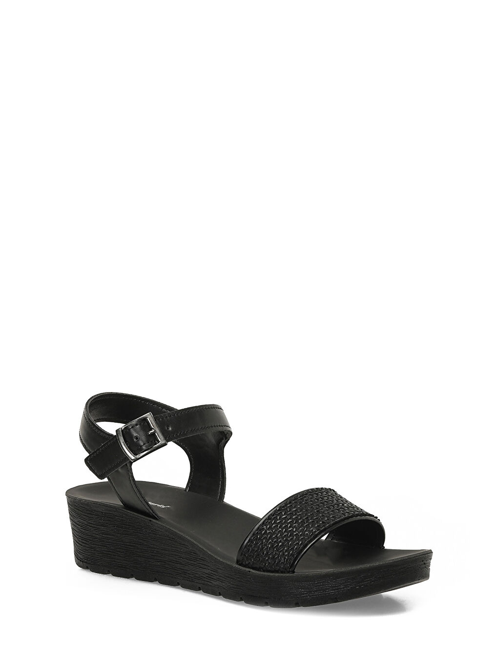 409064.Z6FX Siyah Kadın Dolgu Topuk Sandalet-1