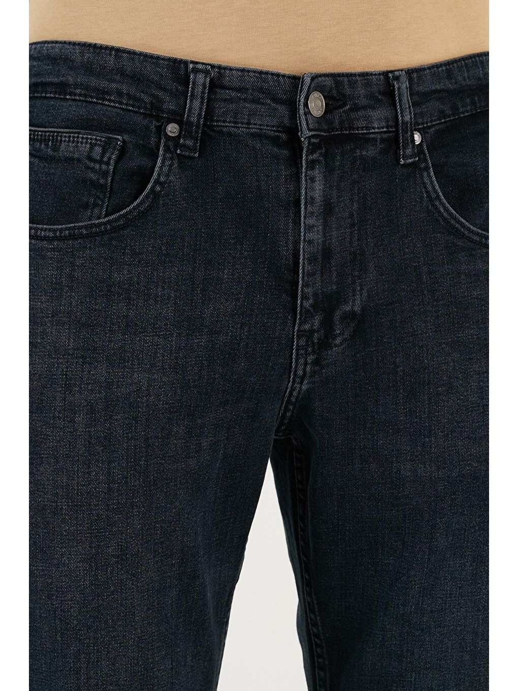 Buratti Lacivert Pamuklu Yüksek Bel Comfort Fit Boru Paça Jeans 4411J68TEXAS - 4