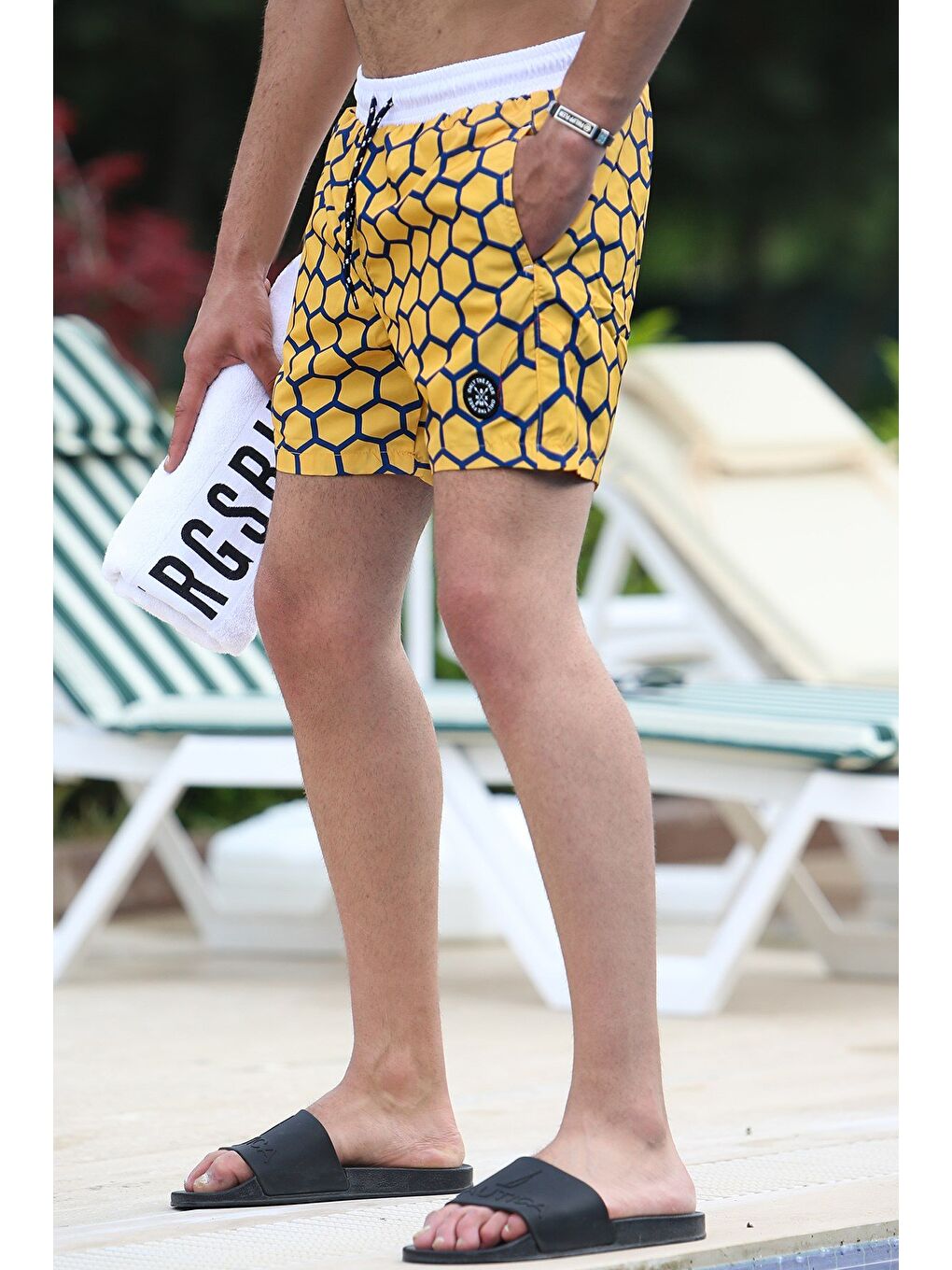 Sarı Hardal Erkek Deniz Şortu 4255-1