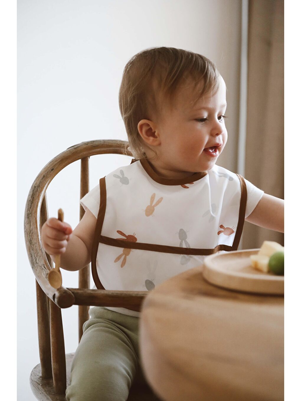 Kahverengi Biyeli 2Li Sıvı Geçirmez Mama Önlüğü 6-36 Ay-3