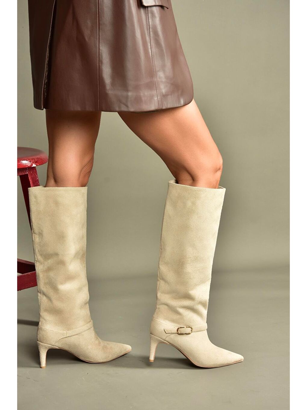 Bej Ten Kadın Çizme V820143202-2