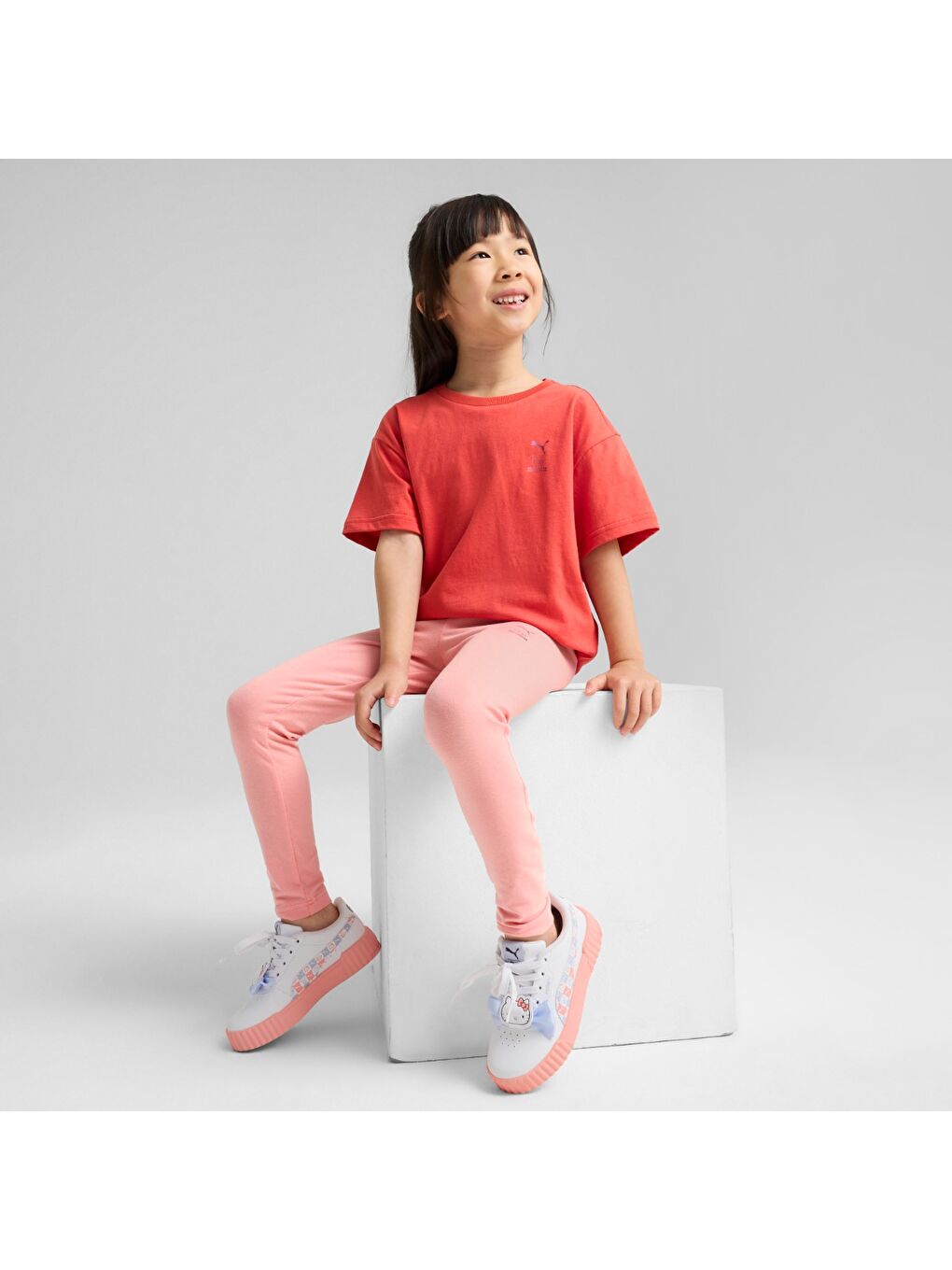 X Hk&Fr Graphic Kız Çocuk Kırmızı Yuvarlak Yaka Tişört-1