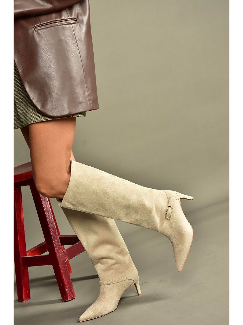 Bej Ten Kadın Çizme V820143202-4