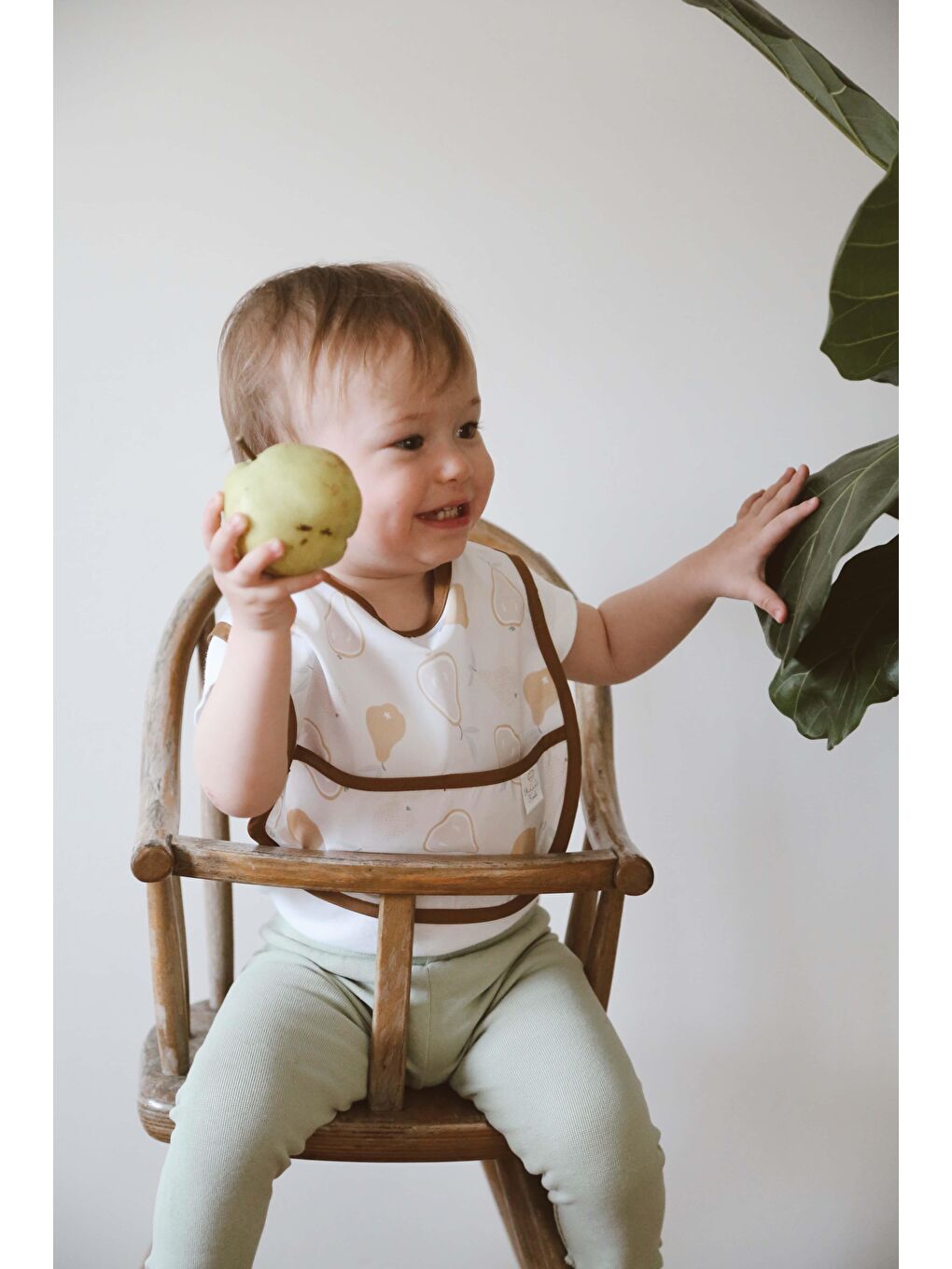 Kahverengi Biyeli 2Li Sıvı Geçirmez Mama Önlüğü 6-36 Ay-5