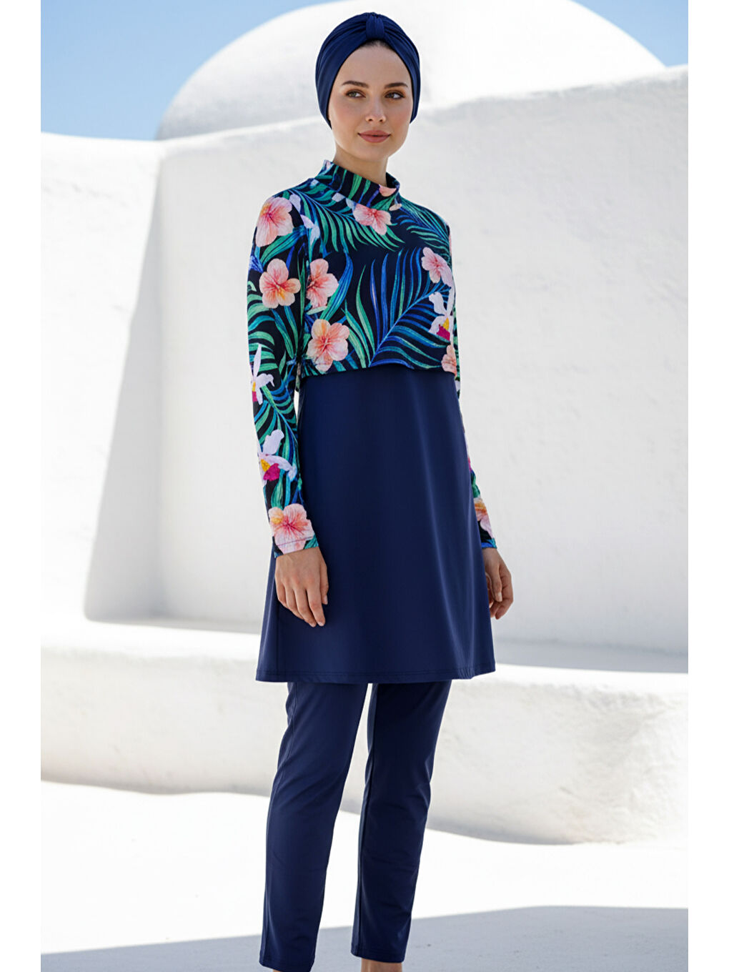 Tam Kapalı Tesettür Mayo Lacivert 1971-1