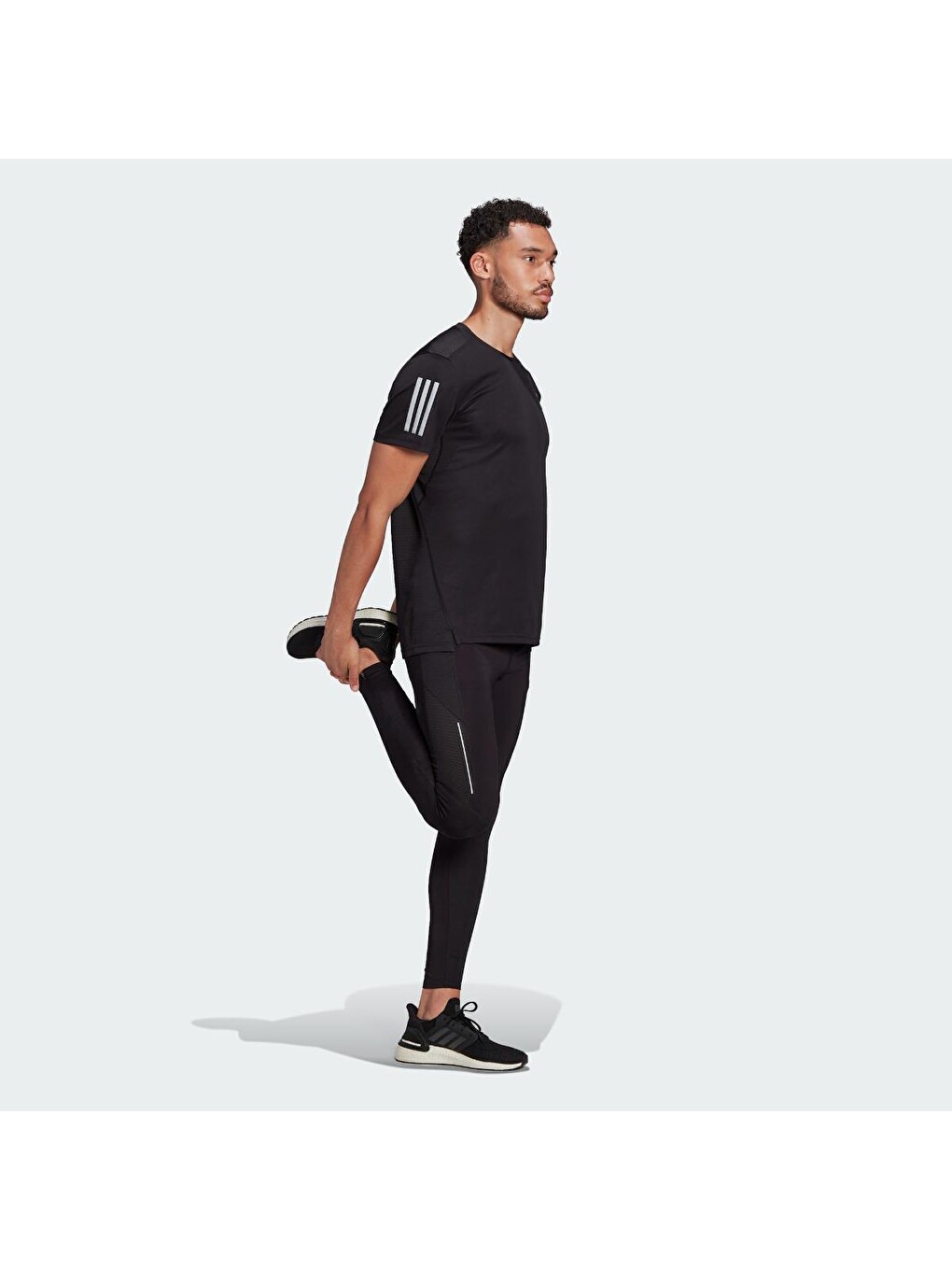 Own The Run Erkek Siyah Bisiklet Yaka Spor Tişört-2