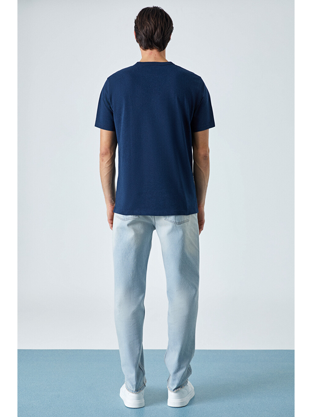 Peltz Erkek Relaxed Bisiklet Yaka Kısa Kollu Lacivert T-shirt-4