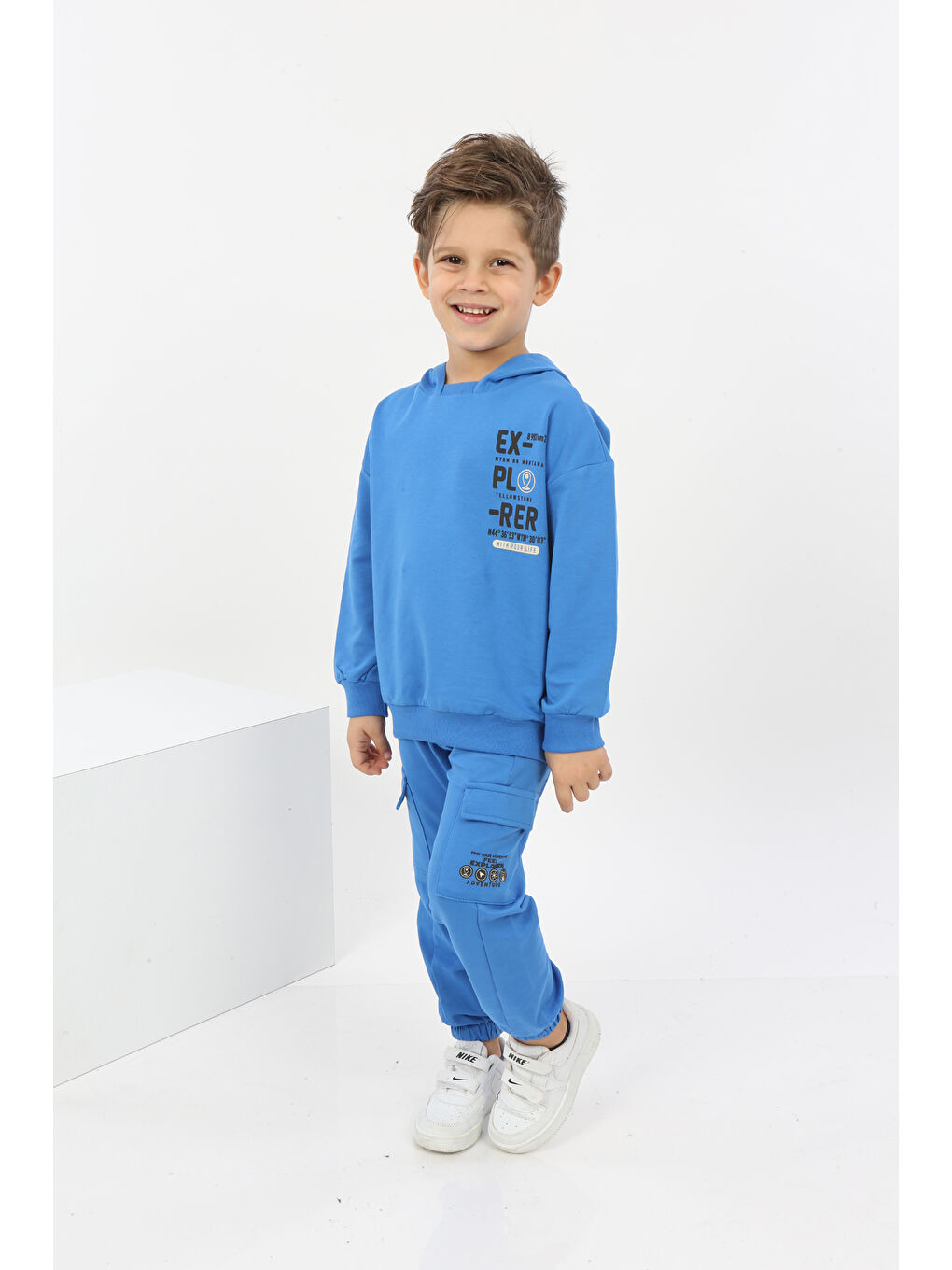 Mavi Erkek Çocuk ExPloRer Baskılı Eşofman Takım-1