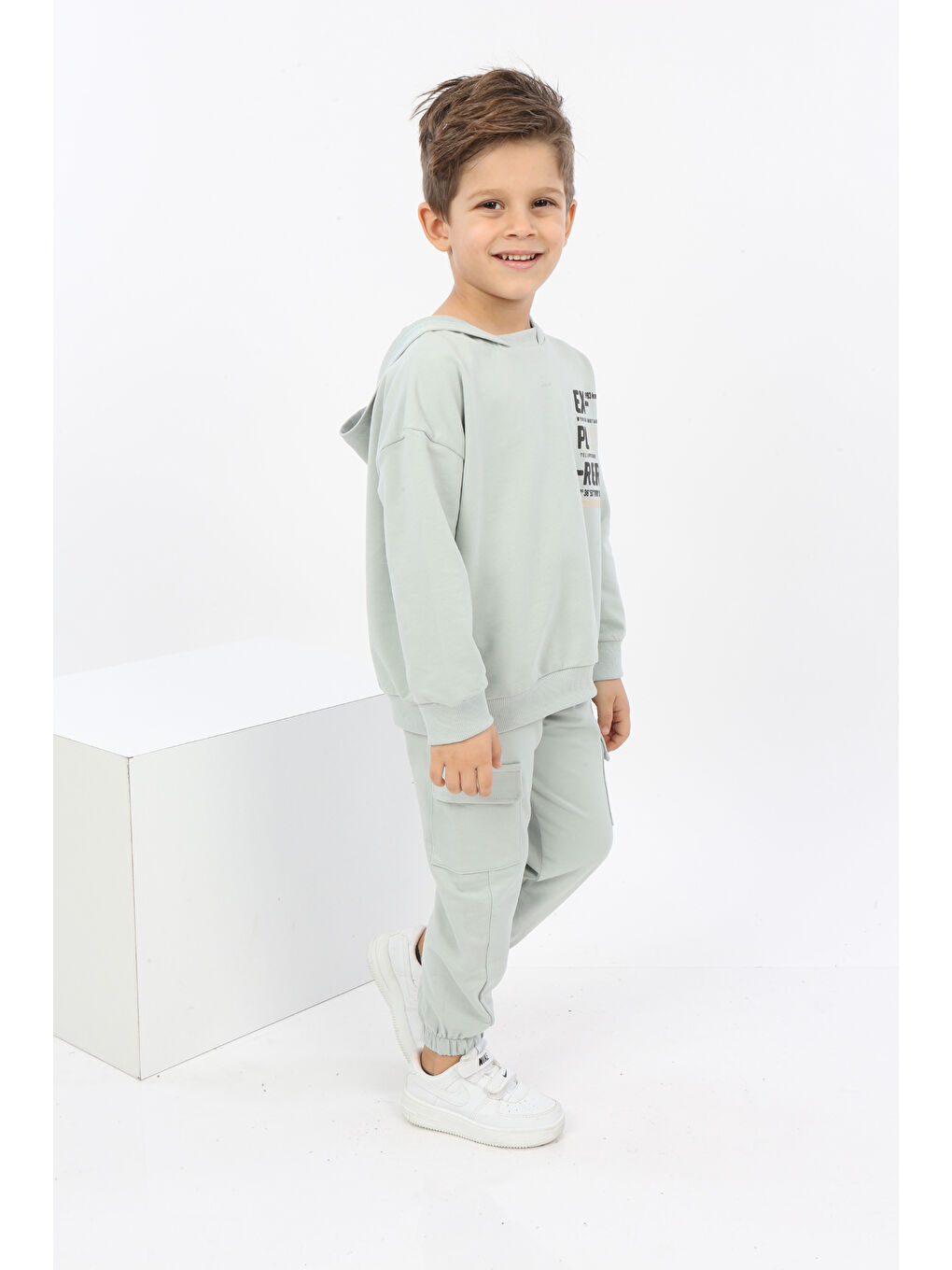 Gri Erkek Çocuk ExPloRer Baskılı Eşofman Takım-1