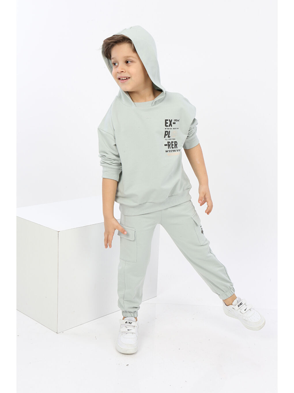 Gri Erkek Çocuk ExPloRer Baskılı Eşofman Takım-2