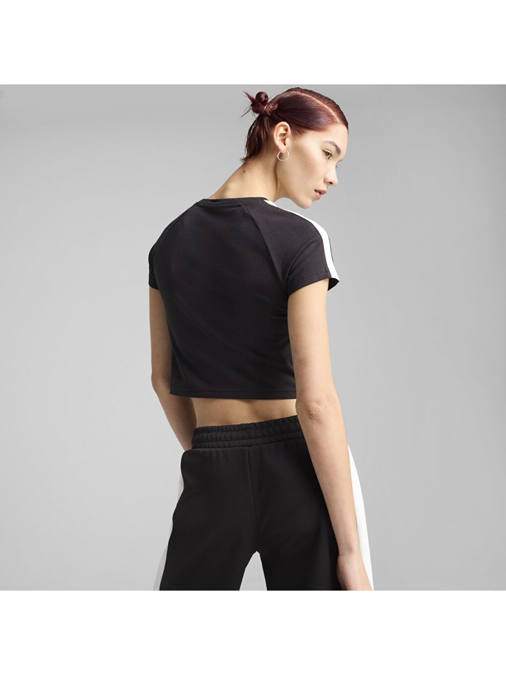 T7 Baby Kadın Siyah Yuvarlak Yaka Tişört-2