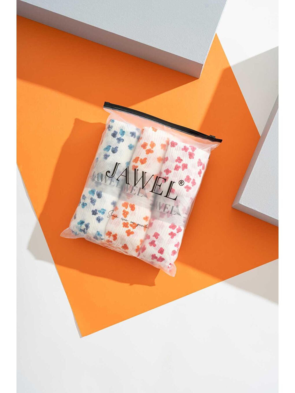 Karışık Kadın Kırışmaz Tesettür 3'lü Bürümcük Şal Paketi (Mavi-Turuncu-Fuşya)-1