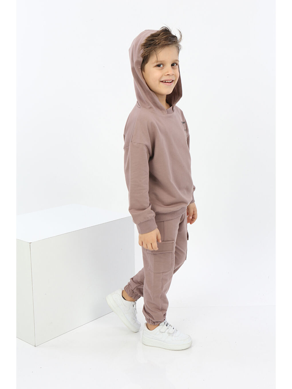 Kahverengi Erkek Çocuk ExPloRer Baskılı Eşofman Takım-3