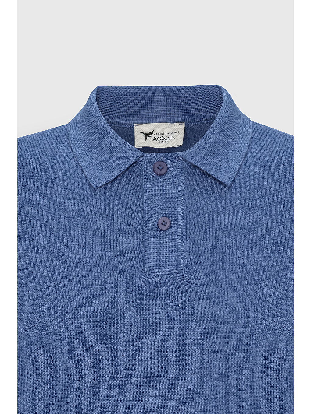 Erkek Lacivert Standart Fit Normal Kesim Polo Yaka %100 Pamuk Desenli Kısa Kollu Triko Tişört-5