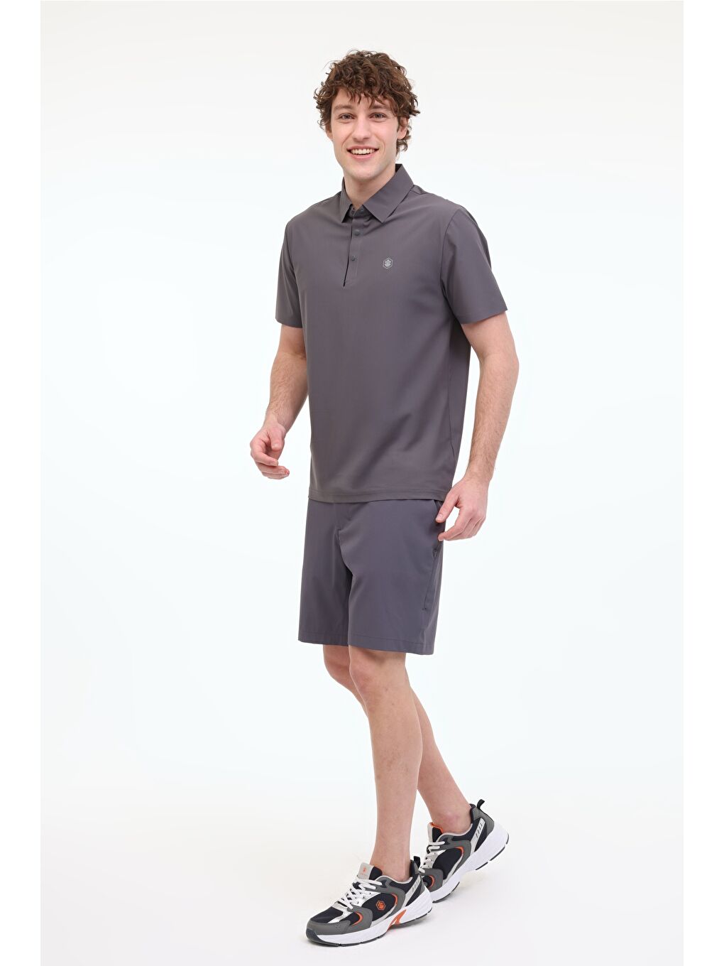 Gri MB KING 12TB451012 5FX Antrasit Erkek Kısa Kol Tişört-2