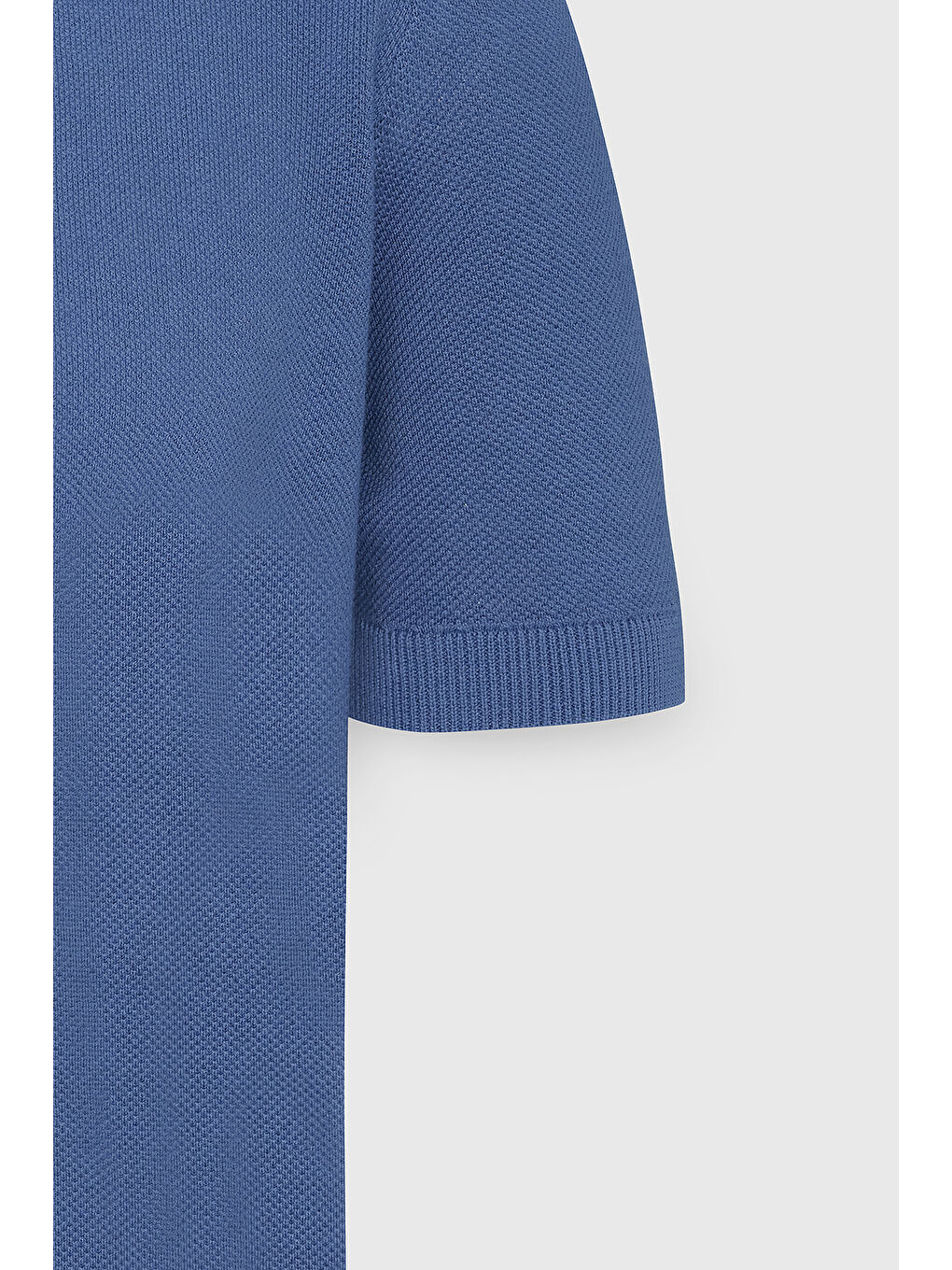 Erkek Lacivert Standart Fit Normal Kesim Polo Yaka %100 Pamuk Desenli Kısa Kollu Triko Tişört-6