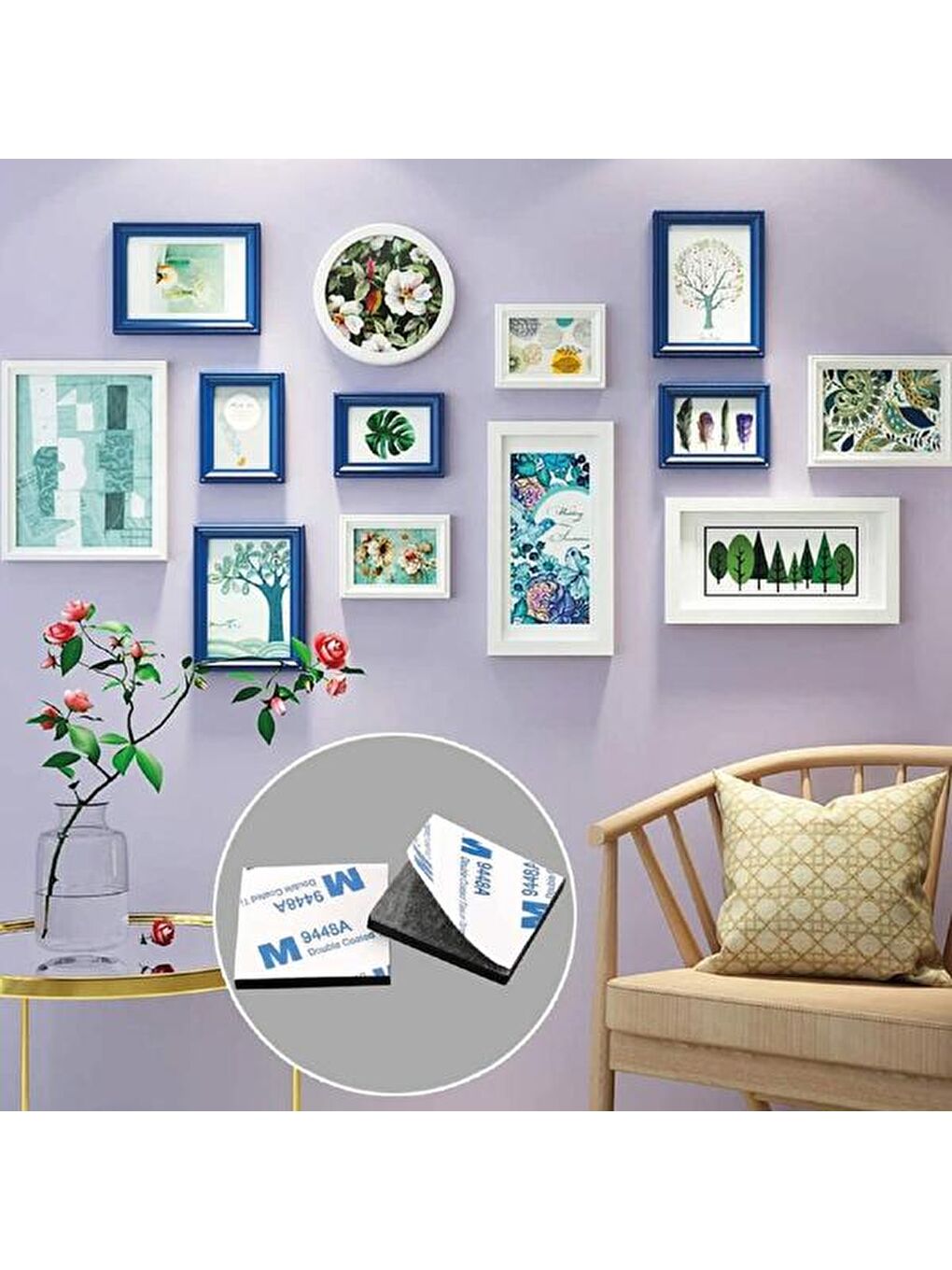 12'li Hazır Kesim Montaj Bandı - Şeffaf - 4x4 cm-2