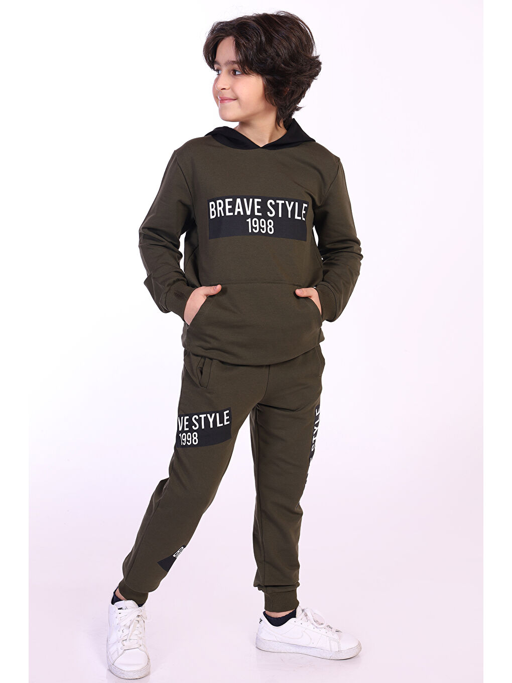 Haki Erkek Çocuk Breave Style 1998 Baskılı Eşofman Takım