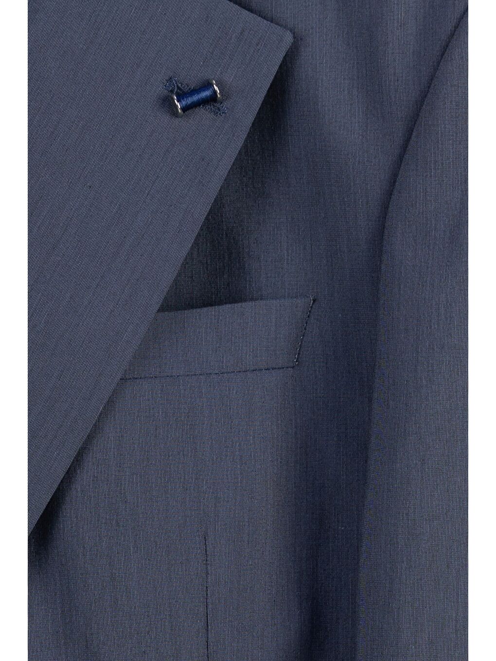 Giotelli Erkek Koyu Lacivert Dar Kesim Slim Fit Pamuklu Dokuma Çizgili 8 Drop Yelekli Takım Elbise-5