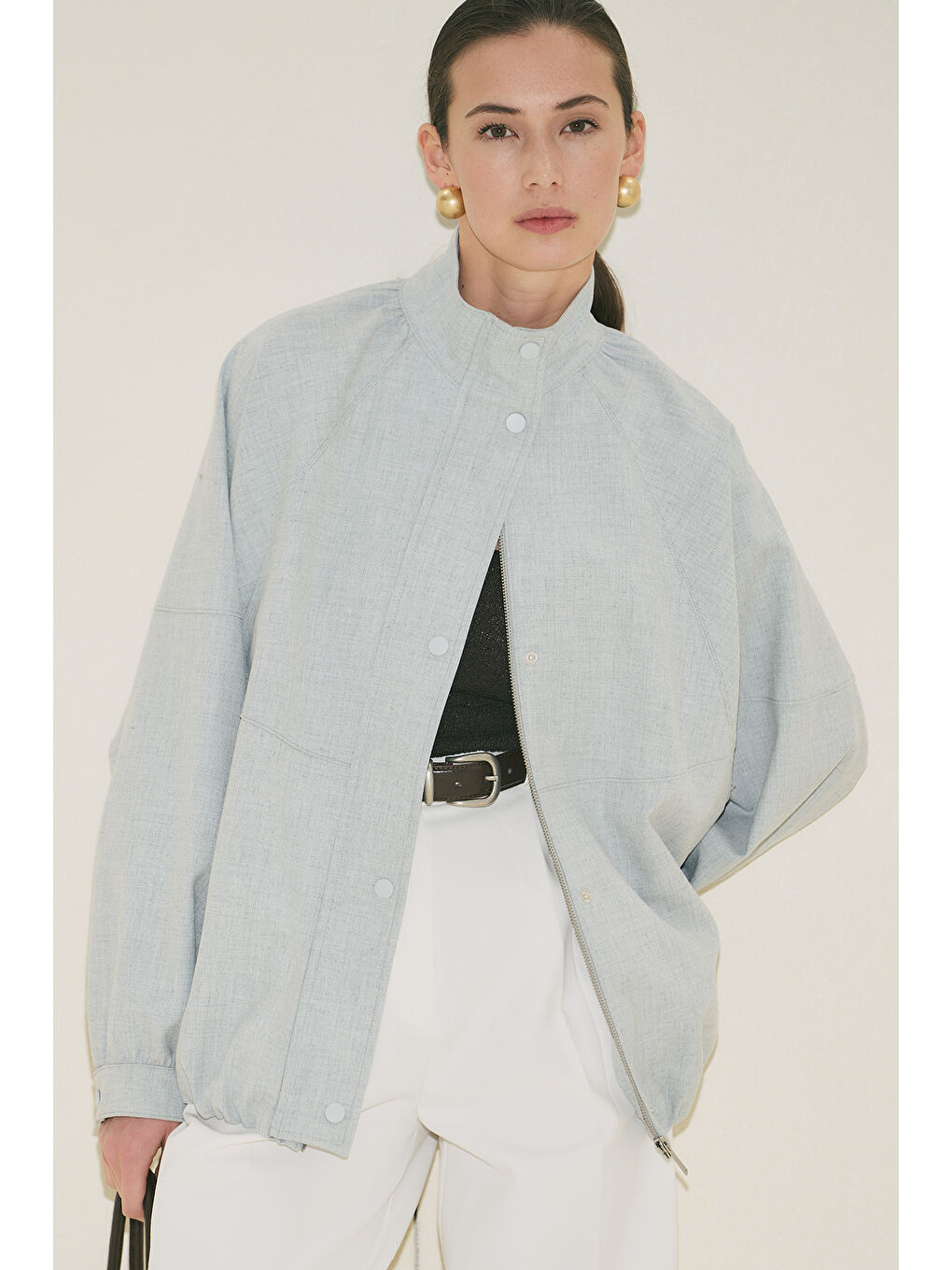 Premıum Bomber Ceket Mavi-4