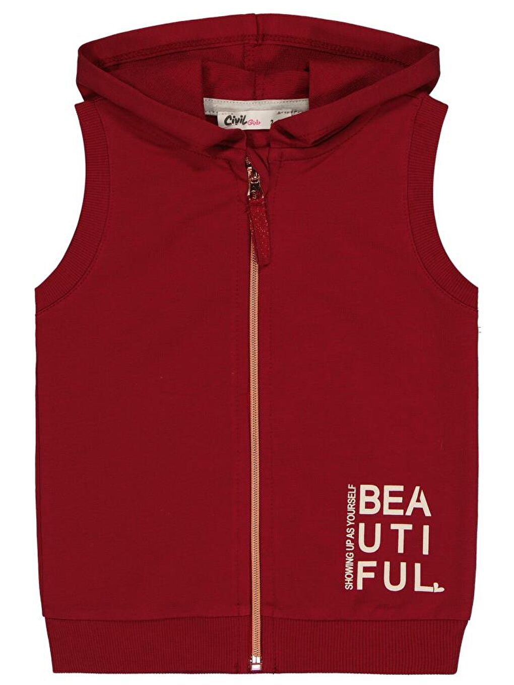 Girls Basic 2-5 Yaş Yelek - Bordo 4-5 Yaş